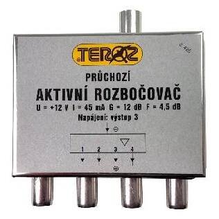 anténní rozbočovač aktivní TV s 4 výstupy TEROZ č.425