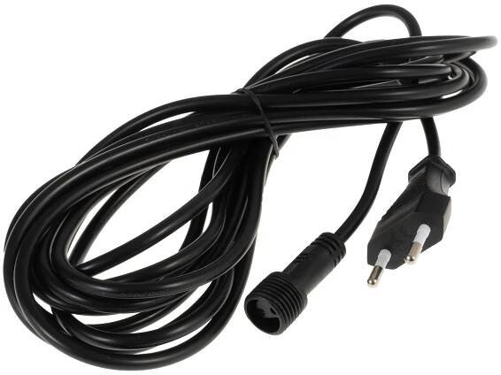 PC 230V, 5m Napájecí kabel pro spojovatelný venkovní párty řetěz, materiál plast, povrch černá, 230V, spojka IP65, l=5m