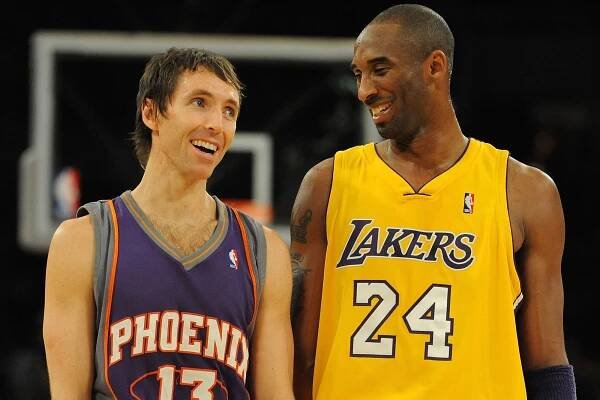 Steve Nash (l) and Kobe Bryant