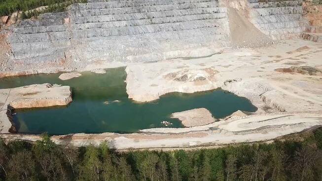 Hrabová Leština Vitošov lom vápenec laguna