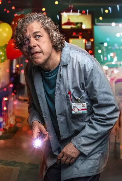 Alan Davies as the porter in The Midnight Gang 