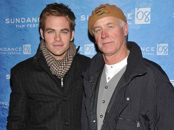 Chris Pine and father Robert Pine at the premiere of "Bottle Shock" in 2008