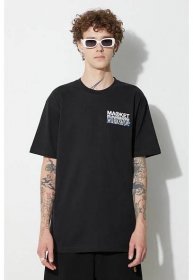 Bavlněné tričko Market černá barva, s potiskem