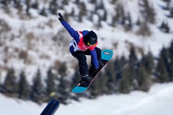 Snowboarding, Šárka Pančochová během freestyle disciplíny slopestyle na ZOH v Pekingu