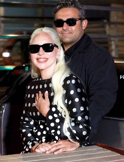Lady Gaga and Michael Polansky are seen at the 81st Venice International Film Festival on September 02, 2024 in Venice, Italy