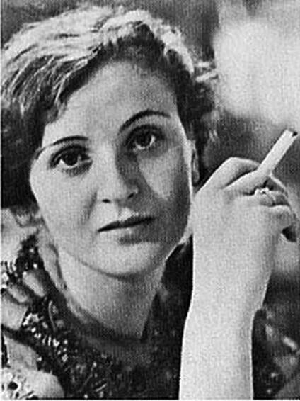 Gretl Braun indulges in a forbidden cigarette.