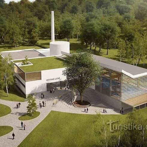 Městské lázně, bazén – Nové Město na Moravě