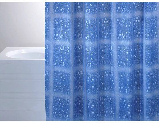 Grund Vanový závěs Water Effect modrý 180 cm x 200 cm
