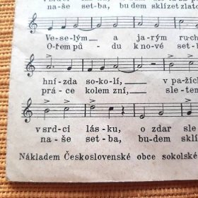 Noty - Sokolské písně -  Sletu zdar, Píseň při vztyčování vlajky .. - Hudba a film