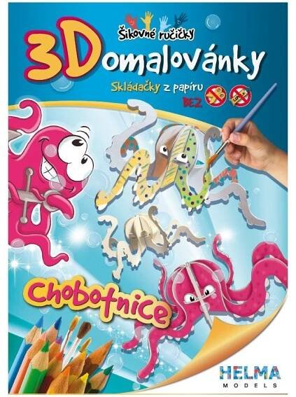 3D omalovánka A4 - SET Chobotnice