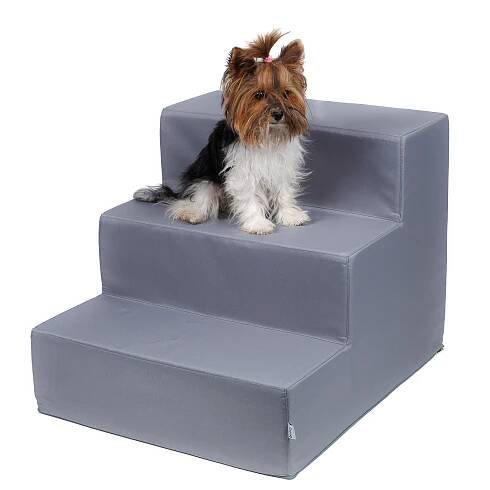 Iridog Schody pro psy Steppie no.2 světle šedé v45 x š50 x d60 cm