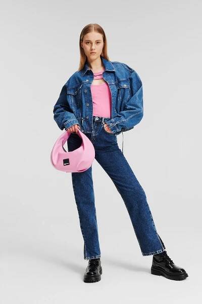 BUNDA KARL LAGERFELD JEANS KLJ TIED DENIM JACKET - Fotografie č. 4