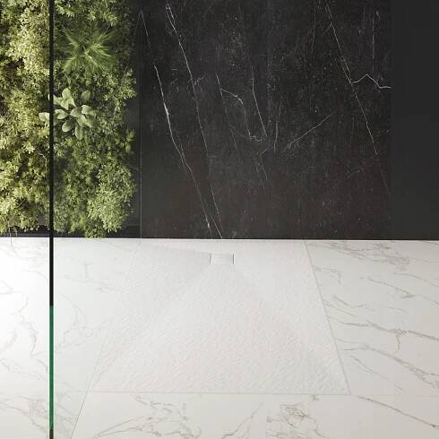 SPRCHOVÁ VANIČKA OBDÉLNÍKOVÁ 130x90 CM BÍLÁ SMC KOMPOZIT TEJA Tvar obdélníkový