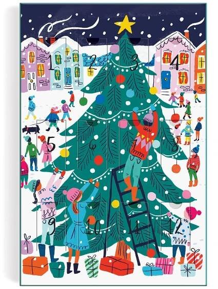 Hračky: GALISON Puzzle Adventní kalendář: Veselé a třpytivé 12x80 dílků - kagashop.cz