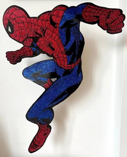 [SOLD] 
Spiderman
2010
Canvas, acrylic paint, glitter
28" x 22"