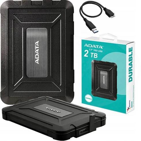 EXTERNÍ DISK SSD 2TB ADATA USB 3.2 PANCÉŘOVÝ RYCHLÝ 520/450 MB/s