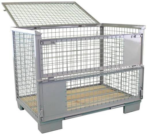 Gitterbox mit verschließbarem Deckel