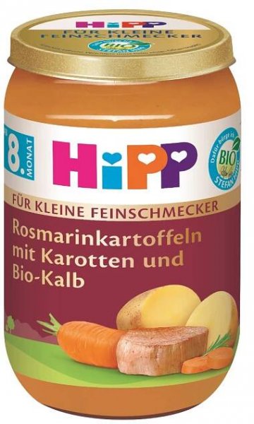 Hipp Malý Gurmán BIO Rozmarýnové brambory s mrkví a telecím masem 220 g