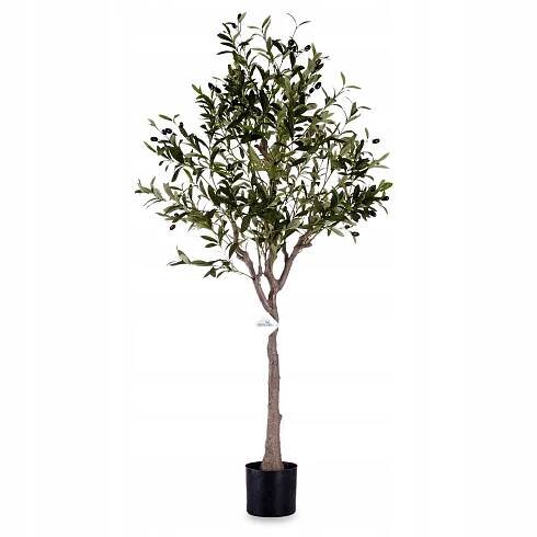 STROMEK UMĚLÝ OLIVOVÝ 130 cm ROSTLINA V KVĚTINÁČI OLIVA ZELENÁ
