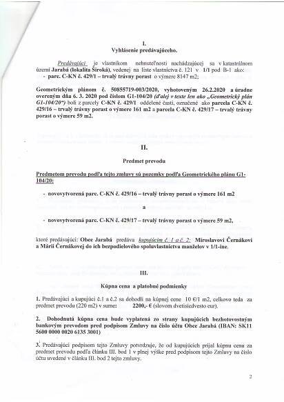 Detail zmluvy 6/2020 - Oficiálna stránka obce Jarabá