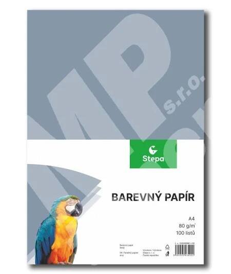Barevný papír A4, 80g, šedý, 100 listů