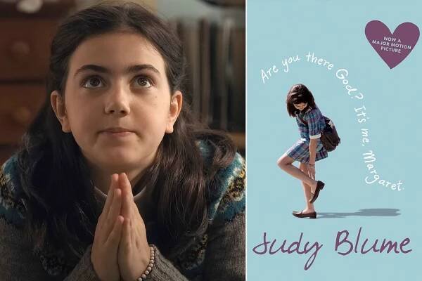 Abby Ryder Fortson as Margaret Simon in 'Are You There God? It's Me, Margaret.'; 'Are You There God? It's Me, Margaret.' book cover