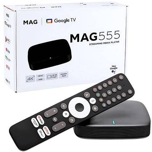 MAG555 4K Google TV Set-top Box – Android TV Streaming Media Player with Google Assistant Built-In