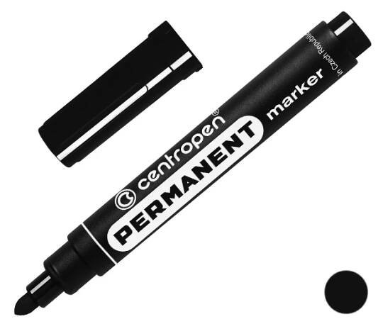 Černý silný lihový fix Centropen 8566 kulatý hrot