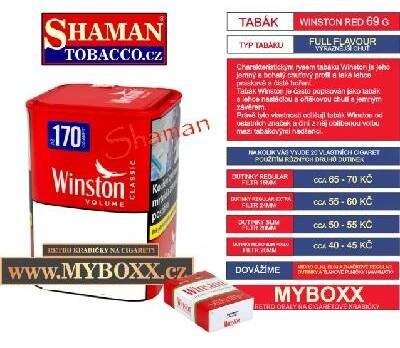 WINSTON Red 69g cigaretový tabák dóza (MOC 494,-)