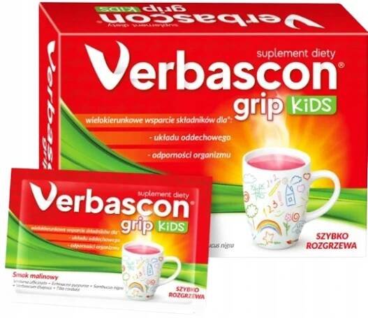 VERBASCON GRIP KIDS imunita v krku pro děti Polski Lek 10 sáčků