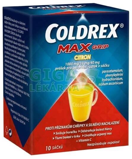 Coldrex Horký nápoj Maxgrip citron 10 sáčků