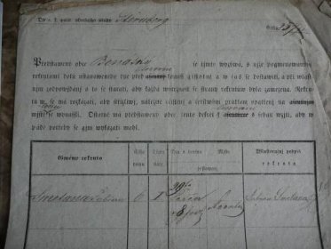 Povolávací rozkaz pro rekruta z roku1864.
