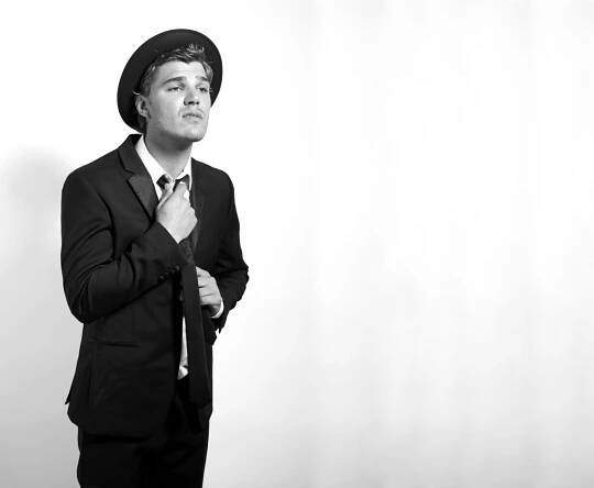    suit:   Calvin Klein    hat:  vintage from    What Goes Around Comes Around NYC  
   