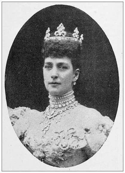 starožitný obrázek z britského časopisu: dánská královna (luisa hesensko-kasselská), princezna z walesu, alexandra dánská - dánsko fotky stock ilustrace