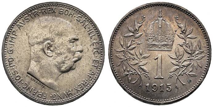 Rakousko - 1 Koruna 1915, František Josef I.