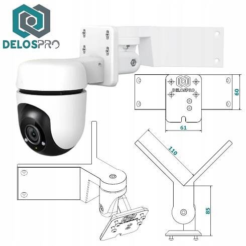 Pohyblivý rohový držák ve 2 rovinách XL pro kameru TP-LINK TAPO C520 WS Model DELOSPRO MULTI CORNER TO TAPO XL