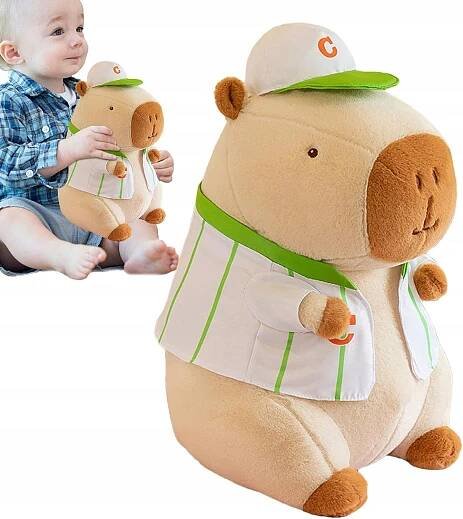 PLYŠÁK CAPIBARA BASEBALL PLYŠ MĚKKÁ HRAČKA DÁREK 35 CM