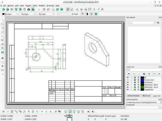 LibreCAD's Print Preview window