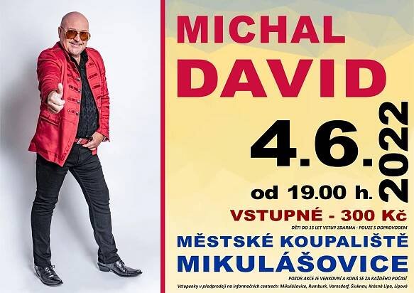 Koncert Michala Davida - Město Mikulášovice