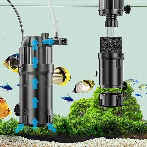 5 W 1 VNITŘNÍ FILTR S UV LAMPOU 500L/H PRO Akvárium Max 120L Značka Forever Speed