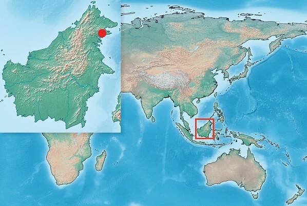 Location of Tawau Hills park (Malaysia, Borneo)