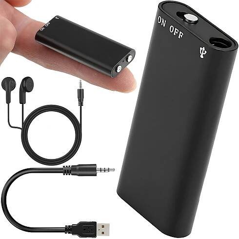 MINI DIKTAFON PRO ODPOSLECH ZVUKU AKTIVACE HLASEM ŠPIONÁŽNÍ ZÁZNAMNÍK 8 GB
