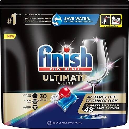 Finish Quantum Ultimate Lemon Sparkle Kapsle do myčky nádobí 30 ks