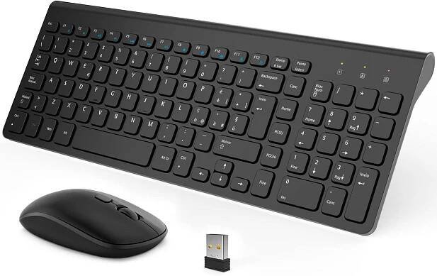 Set klávesnice a myši Bezdrátový TedGem 2.4G černý poškozený POPIS