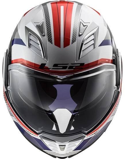 Překlápěcí přilba na motorku LS2 FF900 Valiant II Revo bílo-modro-červená