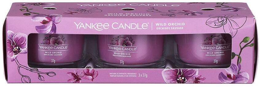 Yankee Candle Wild Orchid votivní svíčky ve skle 3 x 37 g