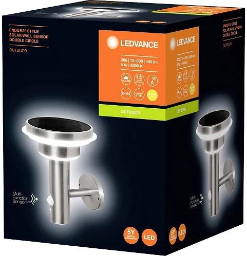 LEDVANCE ENDURA STYLE SOL WALL2CIRCLE6WST LEDV 4058075392687 venkovní solární nástěnné osvětlení s PIR senzorem LED 6 W 