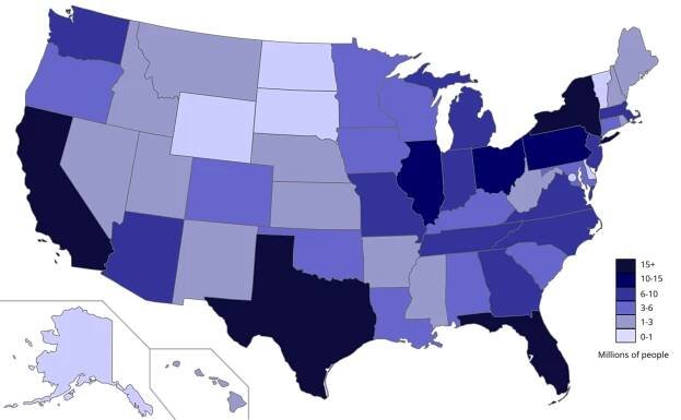 Seznam států a teritorií USA podle počtu obyvatel