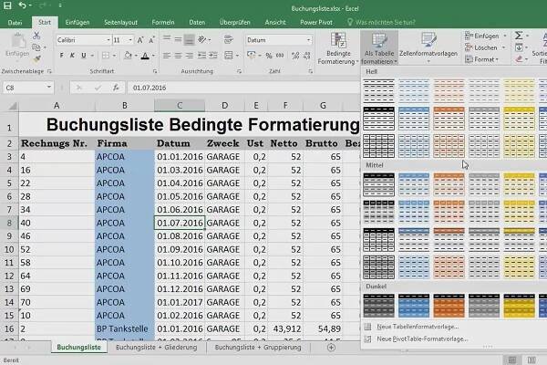 Základy práce v programu Excel - Úvod pro začátečníky: Formátování 27 buněk: vyplnit barvou a zdůraznit