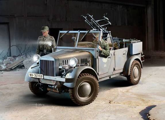 Revell Plastikový model vojenského vozidla Einheits-PKW Kfz.4 | Plastikové modely